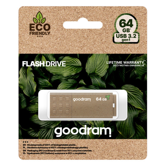 Goodram UME3 Eco Friendly USB flash drive 64 GB USB Type-A 3.2 Gen 1 (3.1 Gen 1) Brown