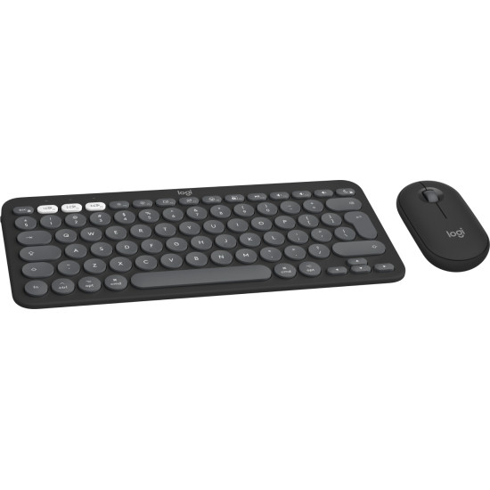 Logitech Pebble 2 Combo for Mac keyboard Mouse included Universal RF Wireless + Bluetooth QWERTY US International Graphite