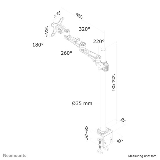 Neomounts desk monitor arm