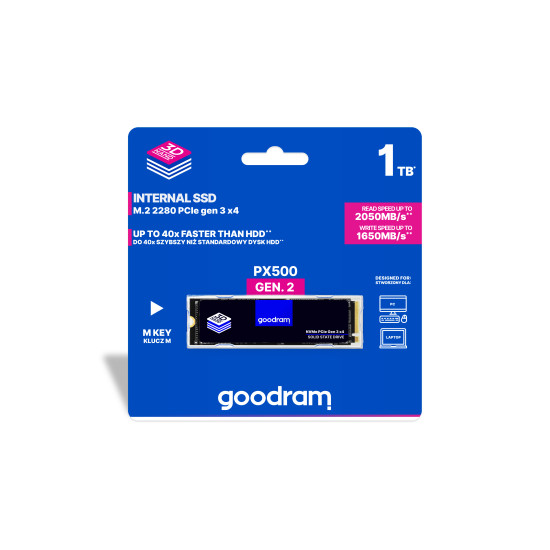 Goodram PX500 M2 PCIe NVMe 512GB M.2 PCI Express 3.0 3D NAND