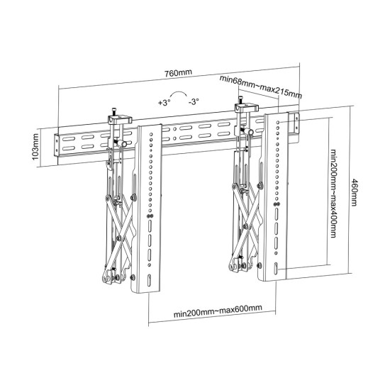 Multibrackets M Public Video Wall Mount Push 40-70" Black