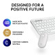 Logitech Pebble 2 Combo keyboard Mouse included Universal RF Wireless + Bluetooth QWERTY US International White