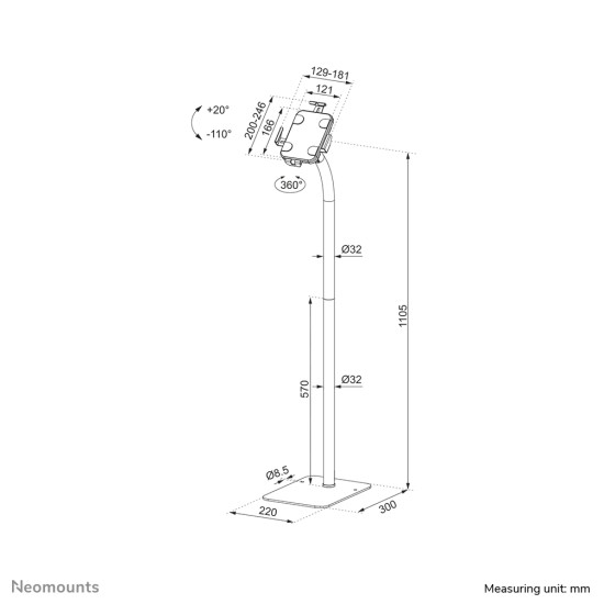 Neomounts tablet floor stand