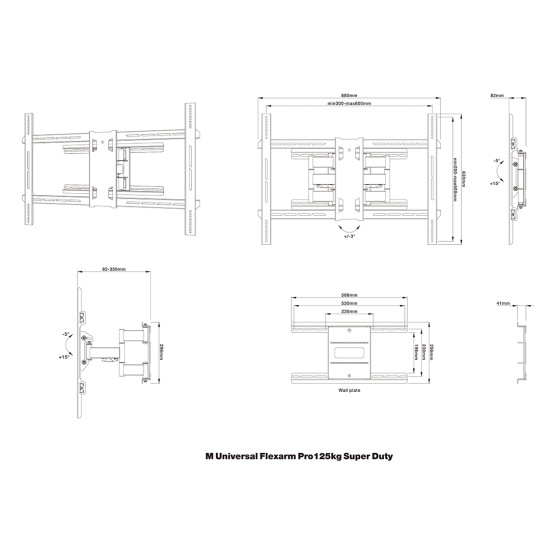 Multibrackets M Universal Flexarm Pro 125kg Super Duty