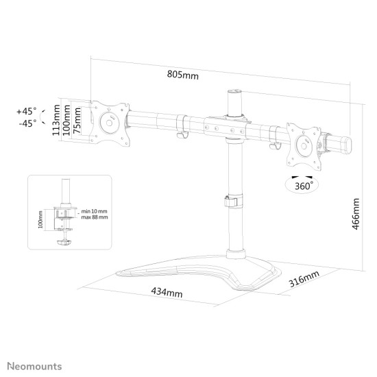 Neomounts monitor desk mount