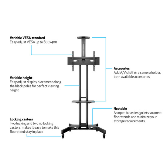 Multibrackets M Public Floorstand Basic 150 incl shelf & camera holder