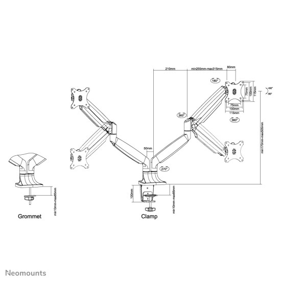 Neomounts desk monitor arm