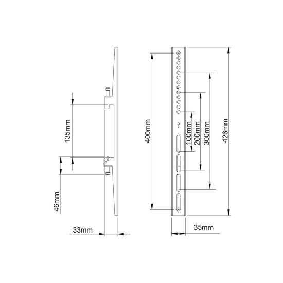 Multibrackets M Pro Series - Fixed Arms 400mm