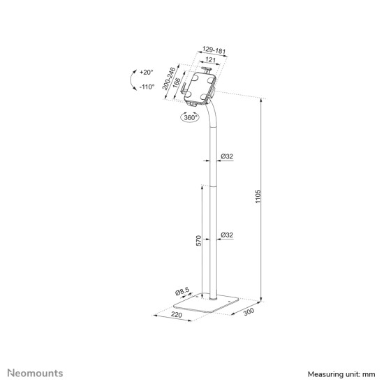 Neomounts tablet floor stand