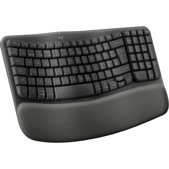 Logitech Wave Keys keyboard Office RF Wireless + Bluetooth QWERTY Danish, Finnish, Norwegian, Swedish Graphite