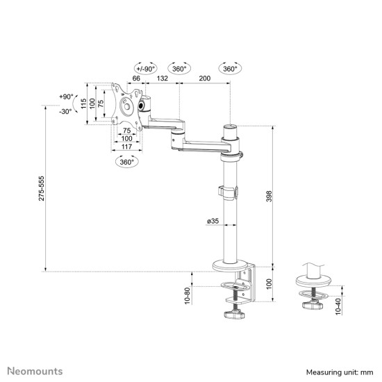 Neomounts desk monitor arm