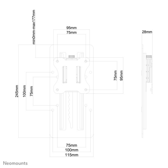 Neomounts height adjustable adapter