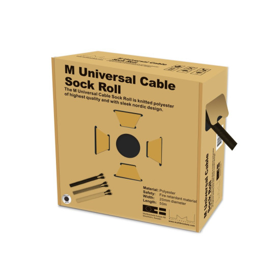 Multibrackets M Universal Cable Sock Roll Black 20mm-W 50m-L