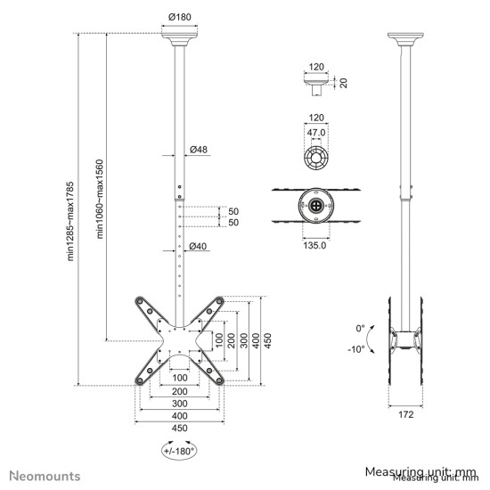 Neomounts TV/monitor ceiling mount