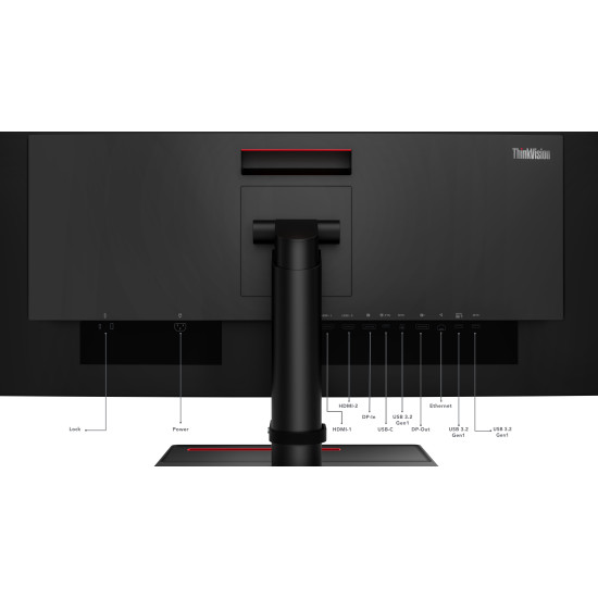 Lenovo ThinkVision P34w-20 LED display 86.7 cm (34.1") 3440 x 1440 pixels Wide Quad HD Black