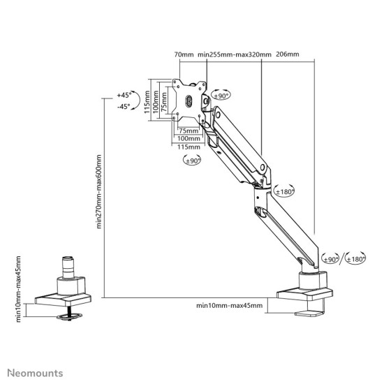 Neomounts desk monitor arm