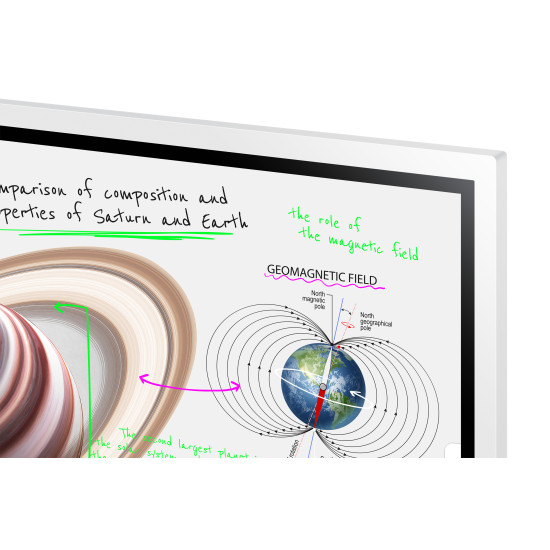 Samsung WM65B interactive whiteboard 165.1 cm (65") 3840 x 2160 pixels Touchscreen Grey, White