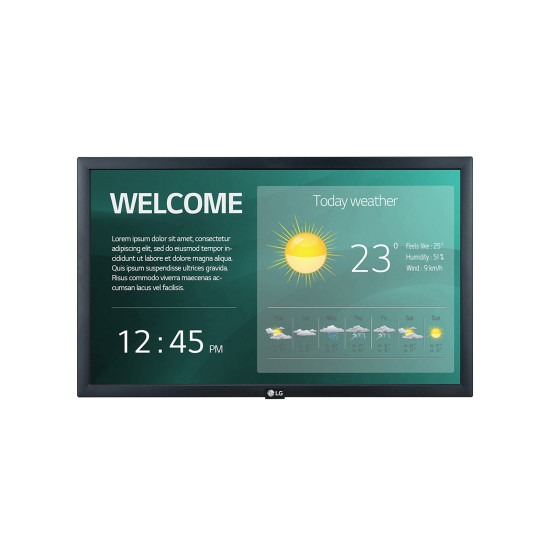 LG 22SM3G-B Digital signage display 54.6 cm (21.5') IPS Wi-Fi 250 cd/m² Full HD Black Built-in processor 16/7