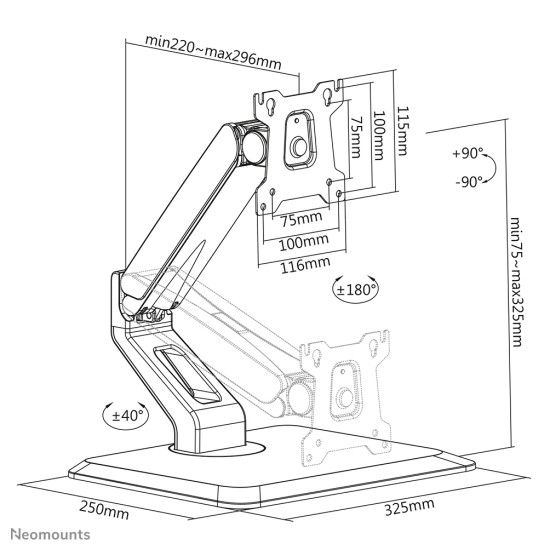 Neomounts monitor desk mount