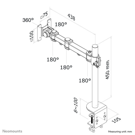 Neomounts desk monitor arm