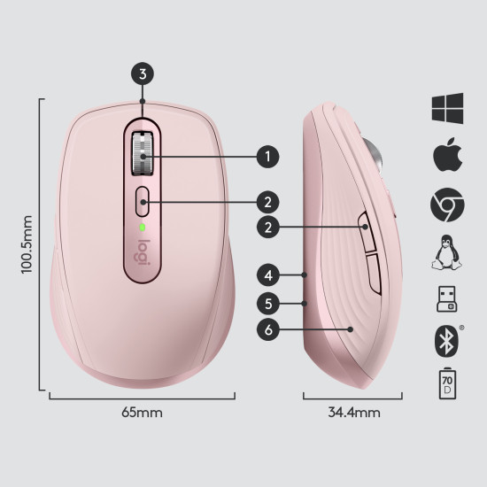 Logitech MX Anywhere 3 Compact Performance Mouse