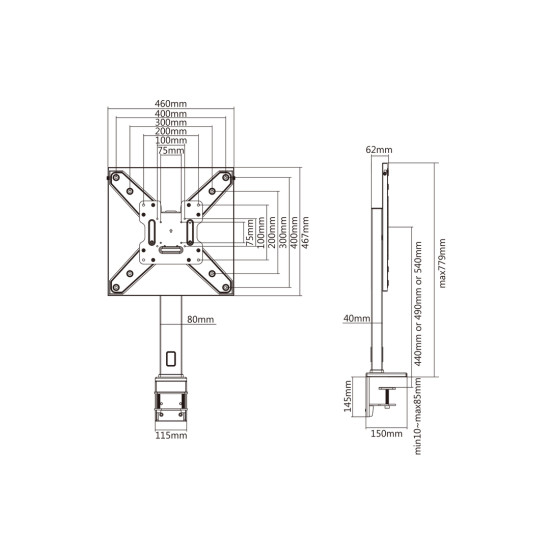 Multibrackets M Deskmount XL Black