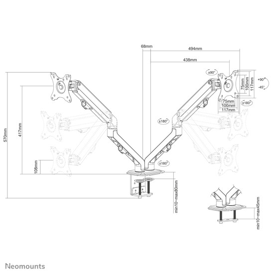 Neomounts desk monitor arm