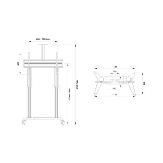 Multibrackets M Motorized Public Floorstand Dual Pillar 180 HD