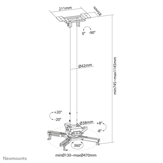 Neomounts projector ceiling mount