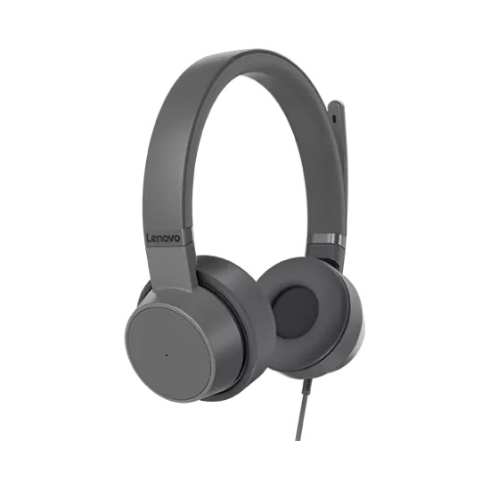 Lenovo GXD1C99243 headphones/headset Wired Head-band Calls/Music USB Type-C Grey