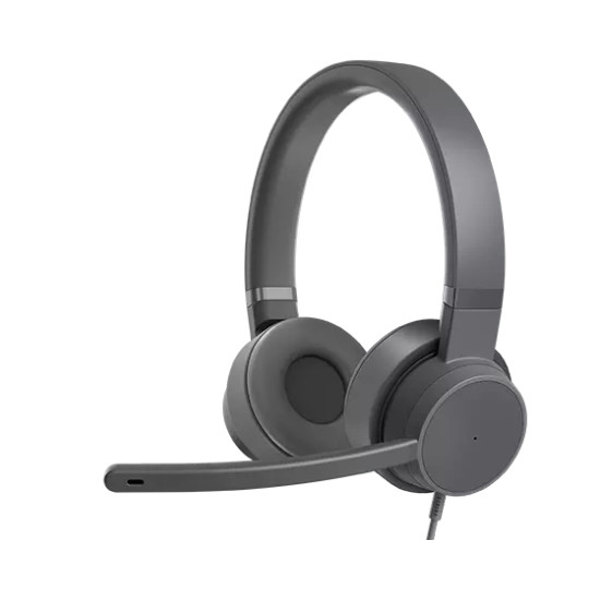 Lenovo GXD1C99243 headphones/headset Wired Head-band Calls/Music USB Type-C Grey