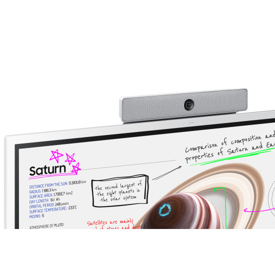 Samsung WM65B interactive whiteboard 165.1 cm (65") 3840 x 2160 pixels Touchscreen Grey, White