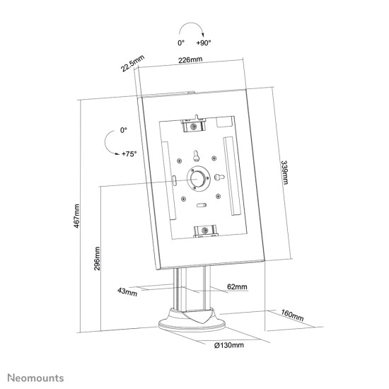 Neomounts countertop tablet holder