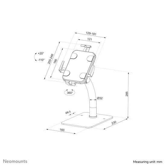 Neomounts countertop tablet holder