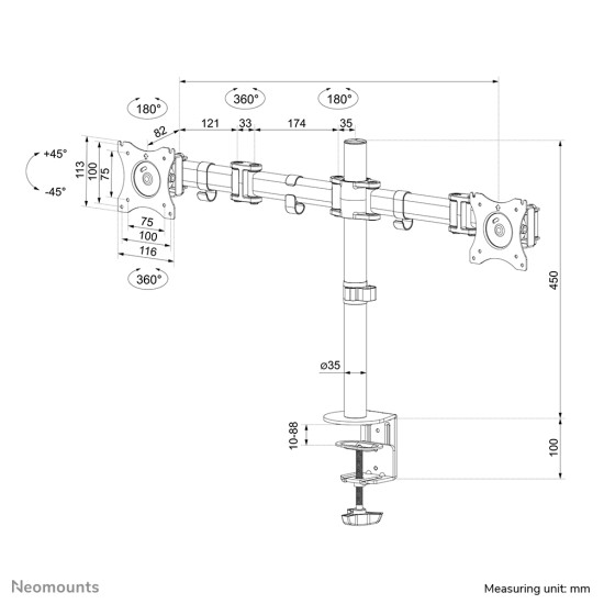 Neomounts desk monitor arm