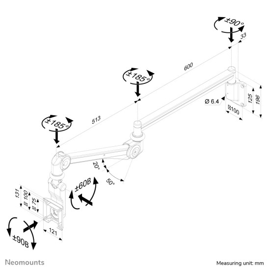 Neomounts medical wall mount