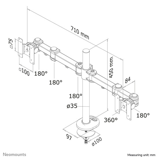 Neomounts desk monitor arm