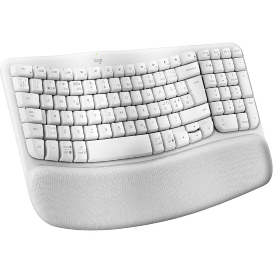 Logitech Wave Keys keyboard Office RF Wireless + Bluetooth QWERTY Danish, Finnish, Norwegian, Swedish White